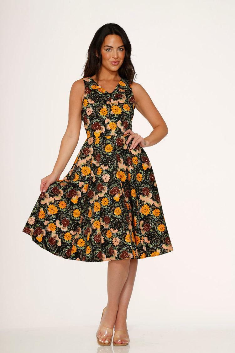 Yellow Floral Swing Dress Product Image