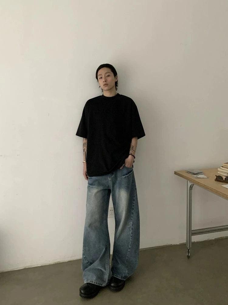 RT No. 18849 WASHED BLUE SCIMITAR DENIM JEANS Product Image