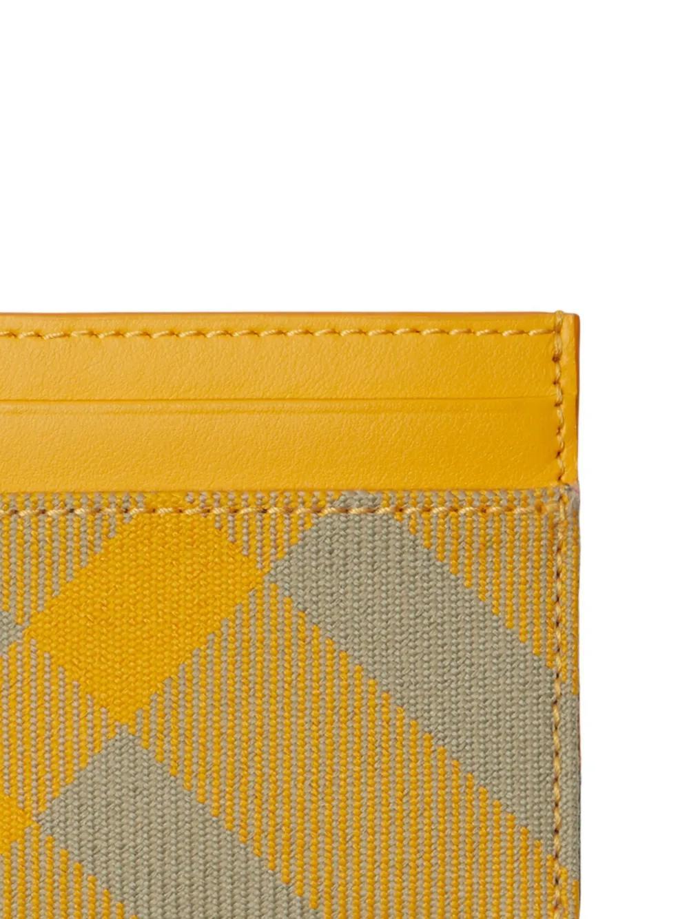 checked leather cardholder Product Image