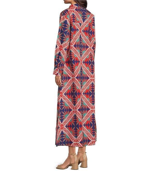 Ro's Garden Brussels Collar Neck Long Sleeve Button Front Midi Dress Product Image