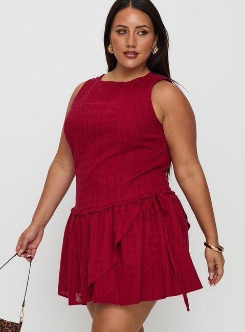 Cosie Mini Dress Red Curve Product Image