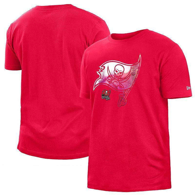 Men's New Era Red Tampa Bay Buccaneers 2022 Sideline Ink Dye T-Shirt, Size: Large Product Image
