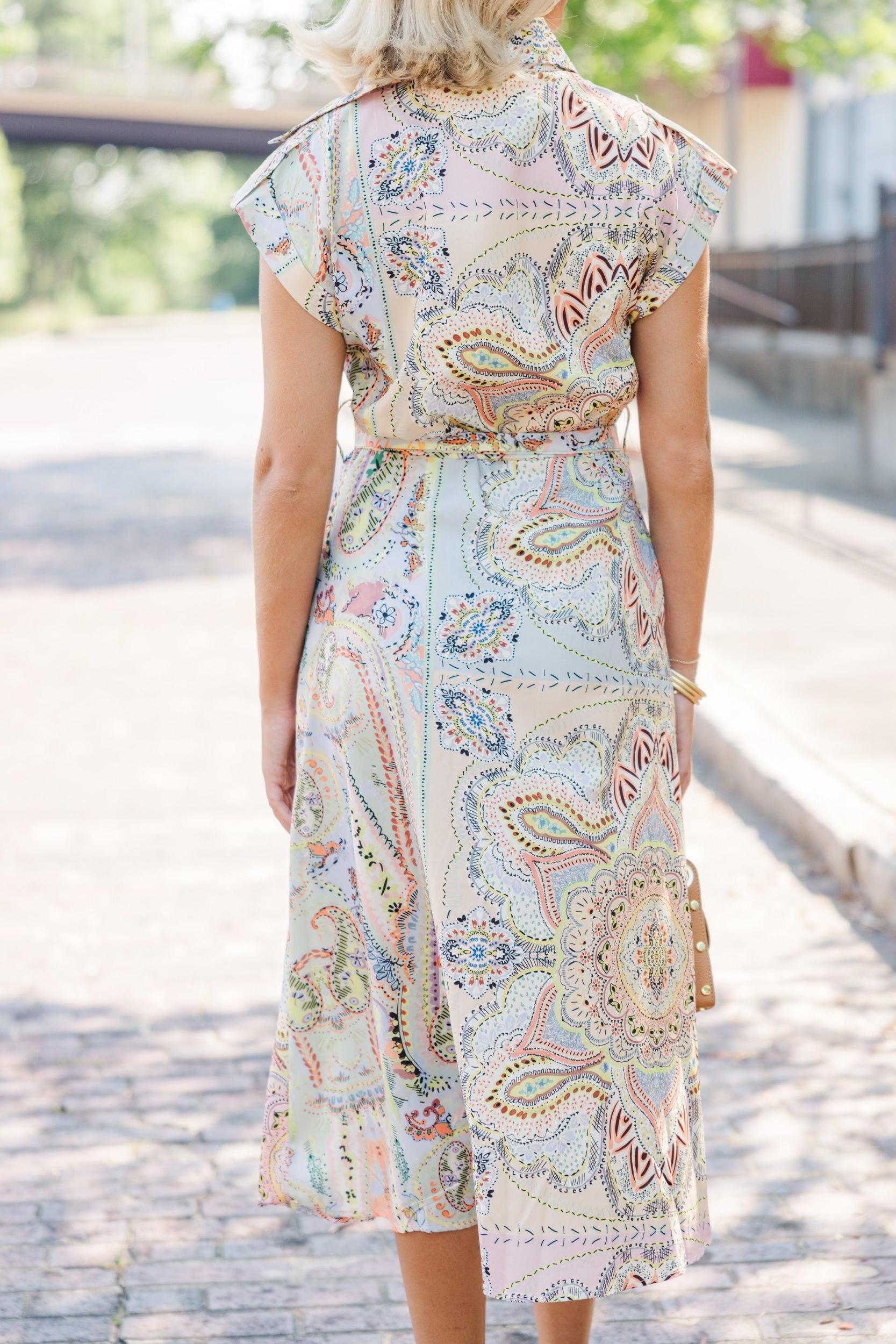 All You've Ever Wanted Green Paisley Midi Dress Female Product Image