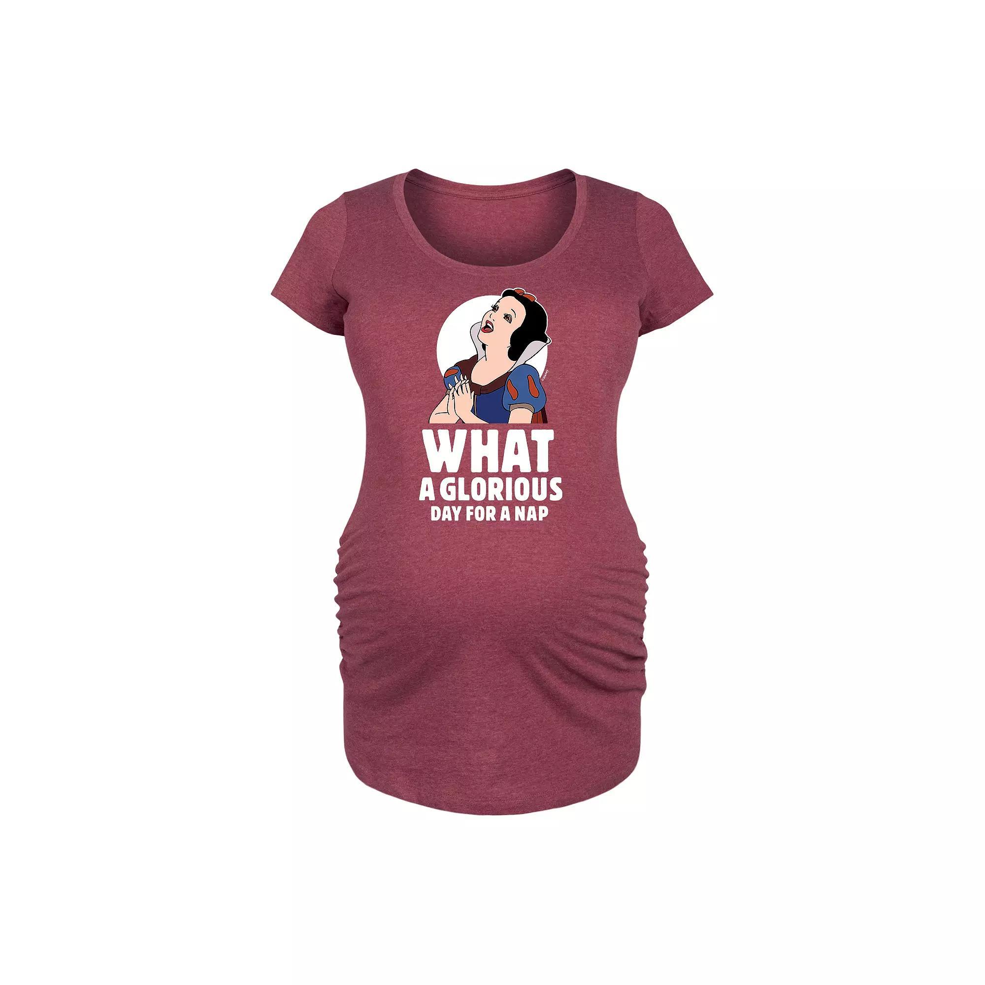 Disney Princess Snow White Maternity Nap Graphic Tee, Womens Blue Product Image