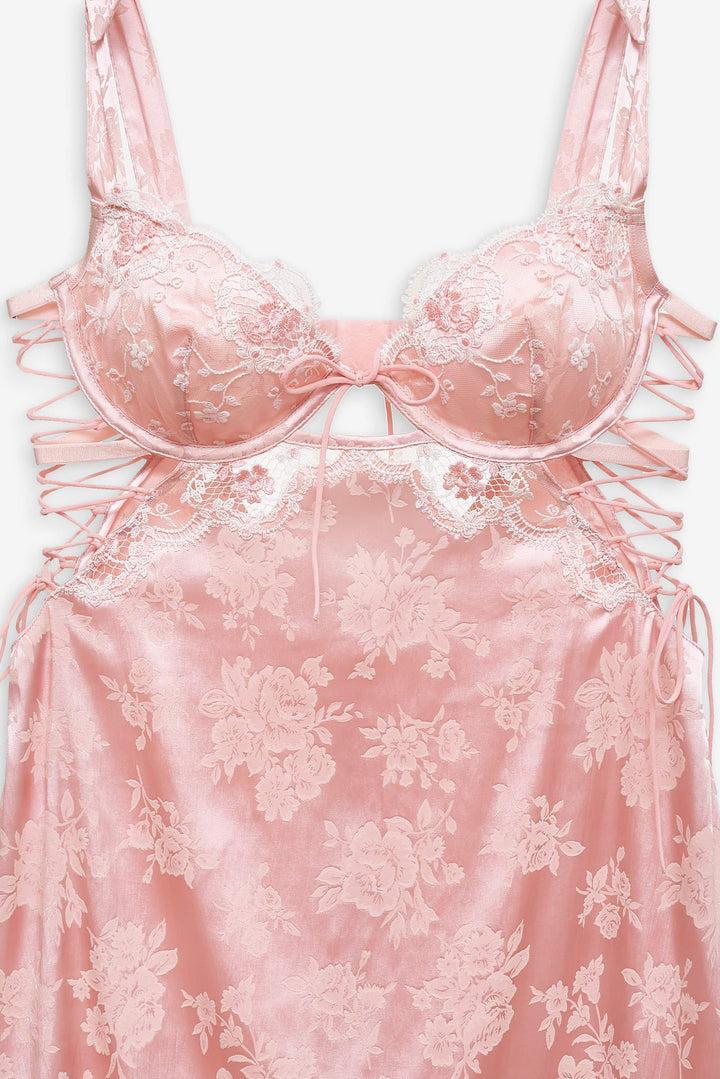 Le Fleur Slip Dress — Pink Product Image