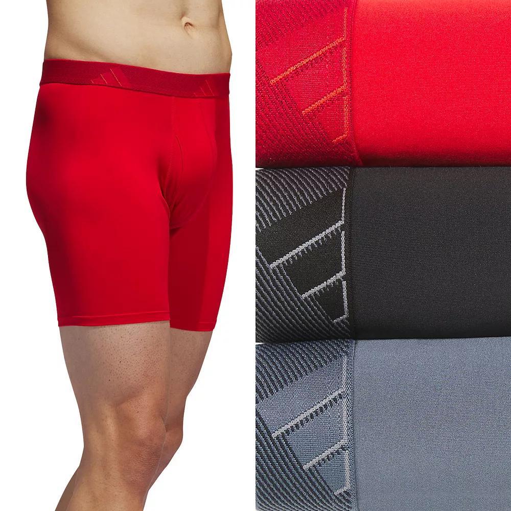 Men's adidas 3-pack Microfiber Boxer Briefs, Size: Large, Better Red Black Product Image
