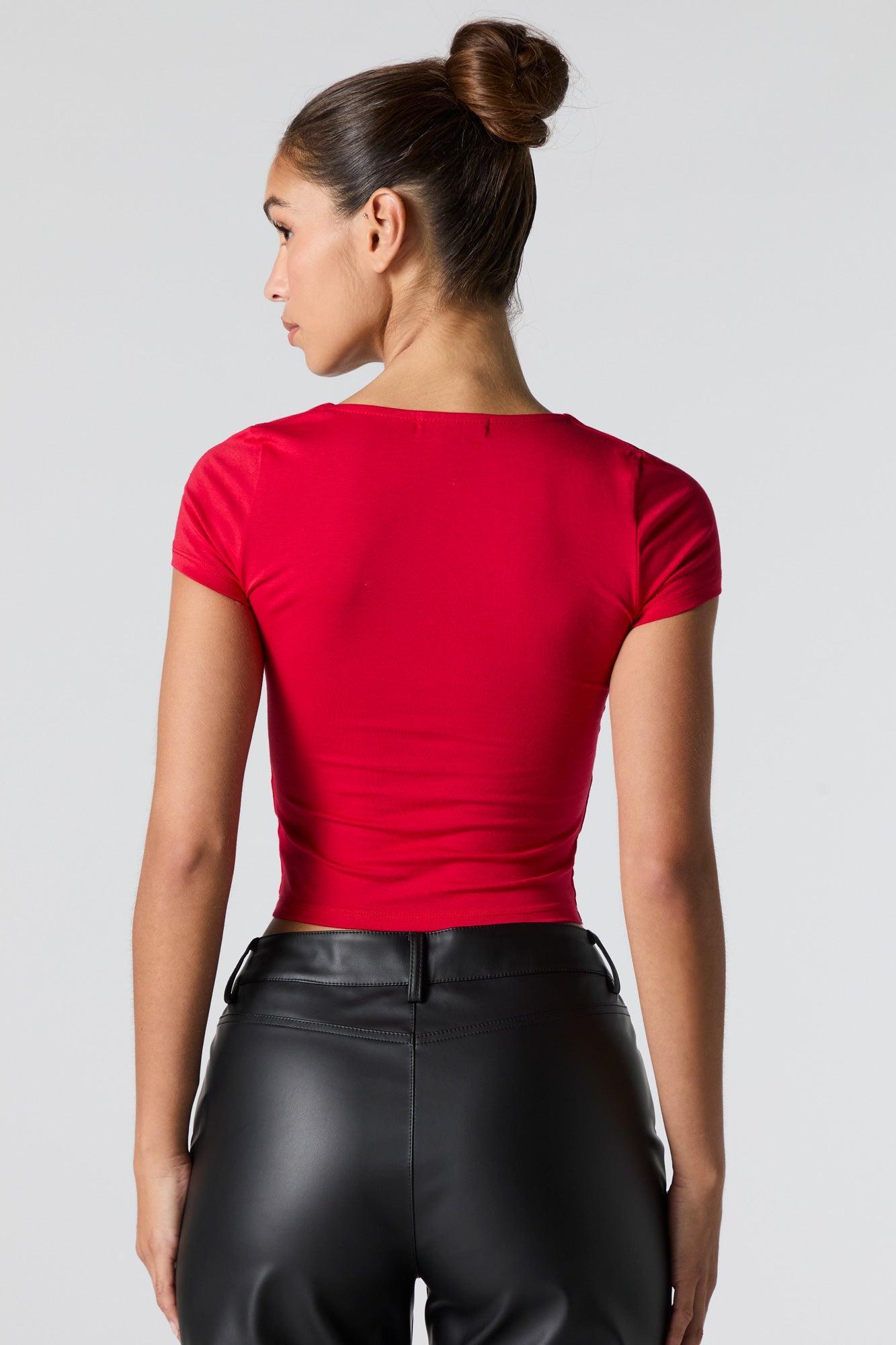 Contour Square Neck Cropped T-Shirt Female Product Image