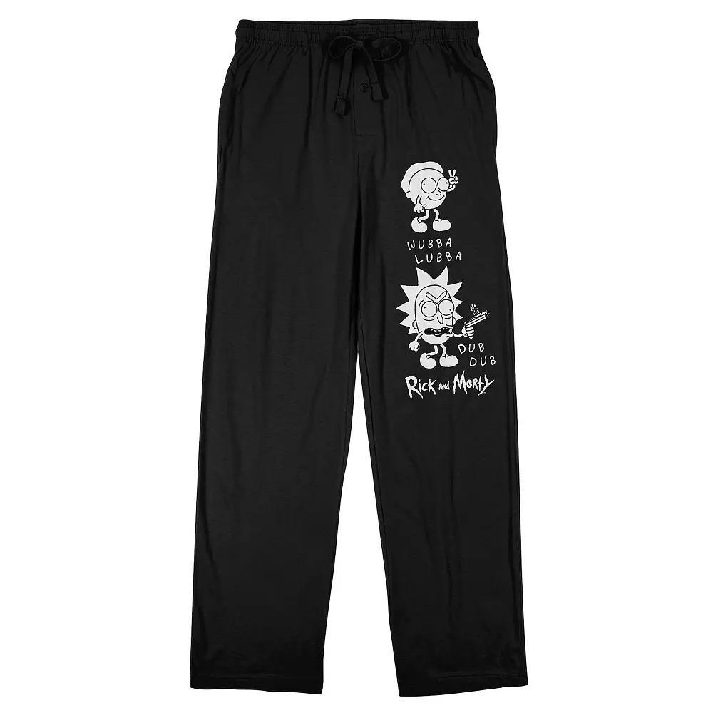 Men's Rick & Morty Wubba Pajama Pants, Size: Large, Black Product Image