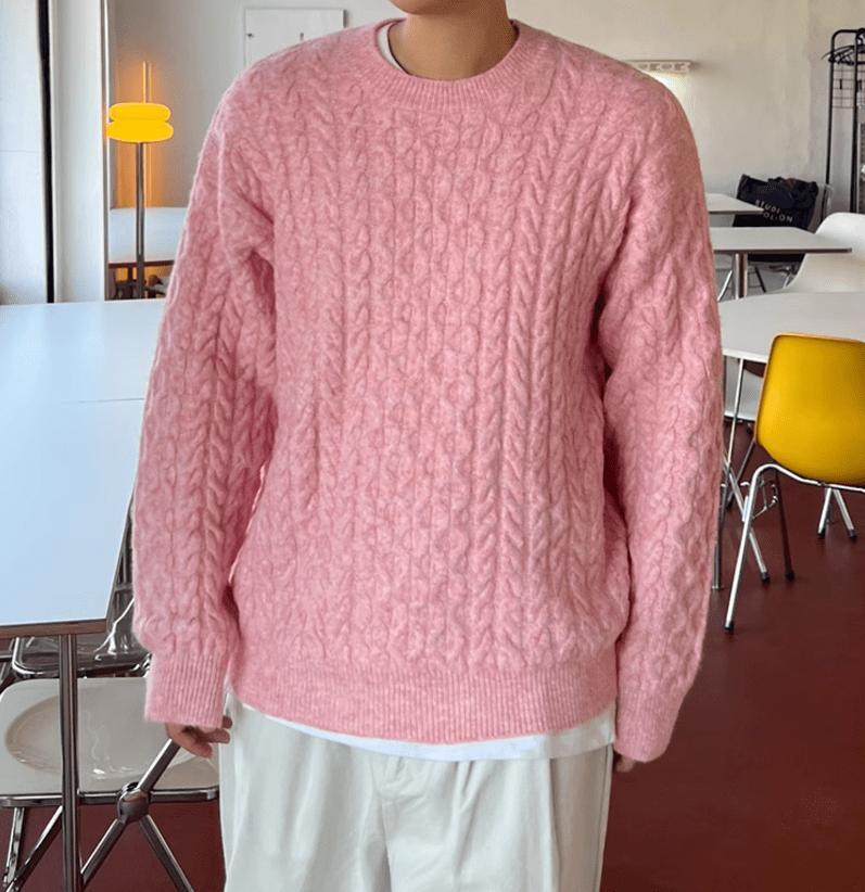 RT No. 12028 TWIST KNIT PULLOVER SWEATER Product Image