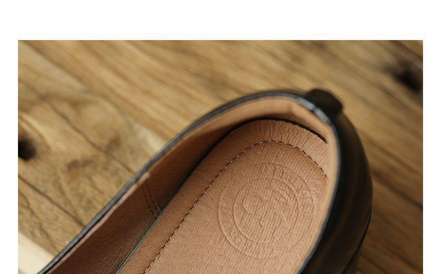 Plain Chunky Heel Loafers Product Image