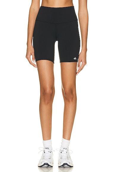 alo High Waisted Biker Short Black. (also in ). Product Image
