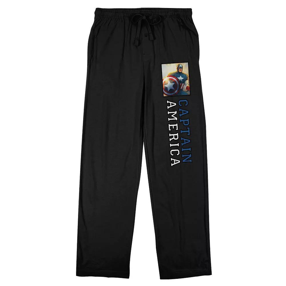 Men's Marvel Universe Captain America Pajama Pants, Size: Small, Black Product Image