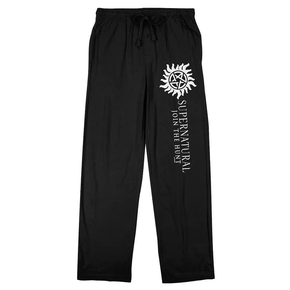 Men's Supernatural Title Logo Sleep Pants, Size: XL, Black Product Image