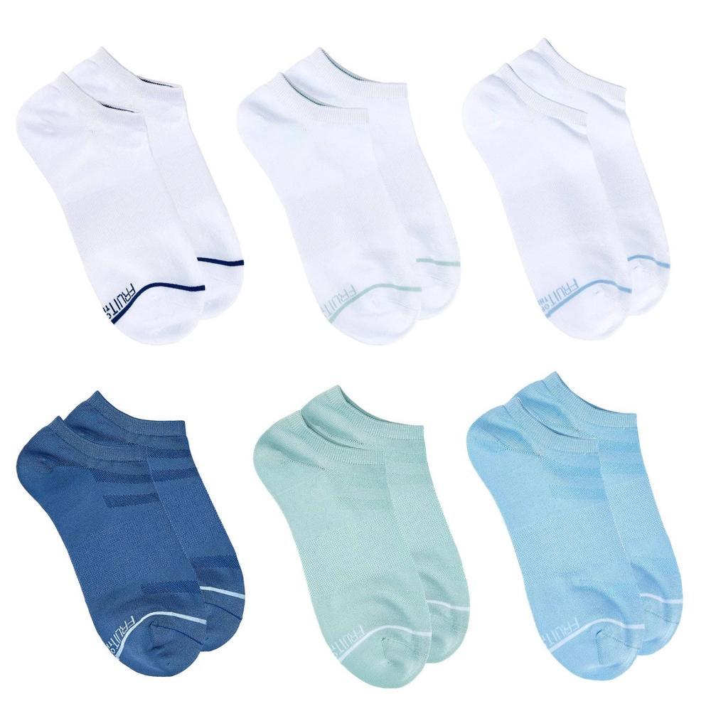 Fruit of the Loom Women's Beyond Soft 6pk No Show Socks - Blue/Assorted Color 4-10: Arch Support, Lightweight Microfiber Product Image