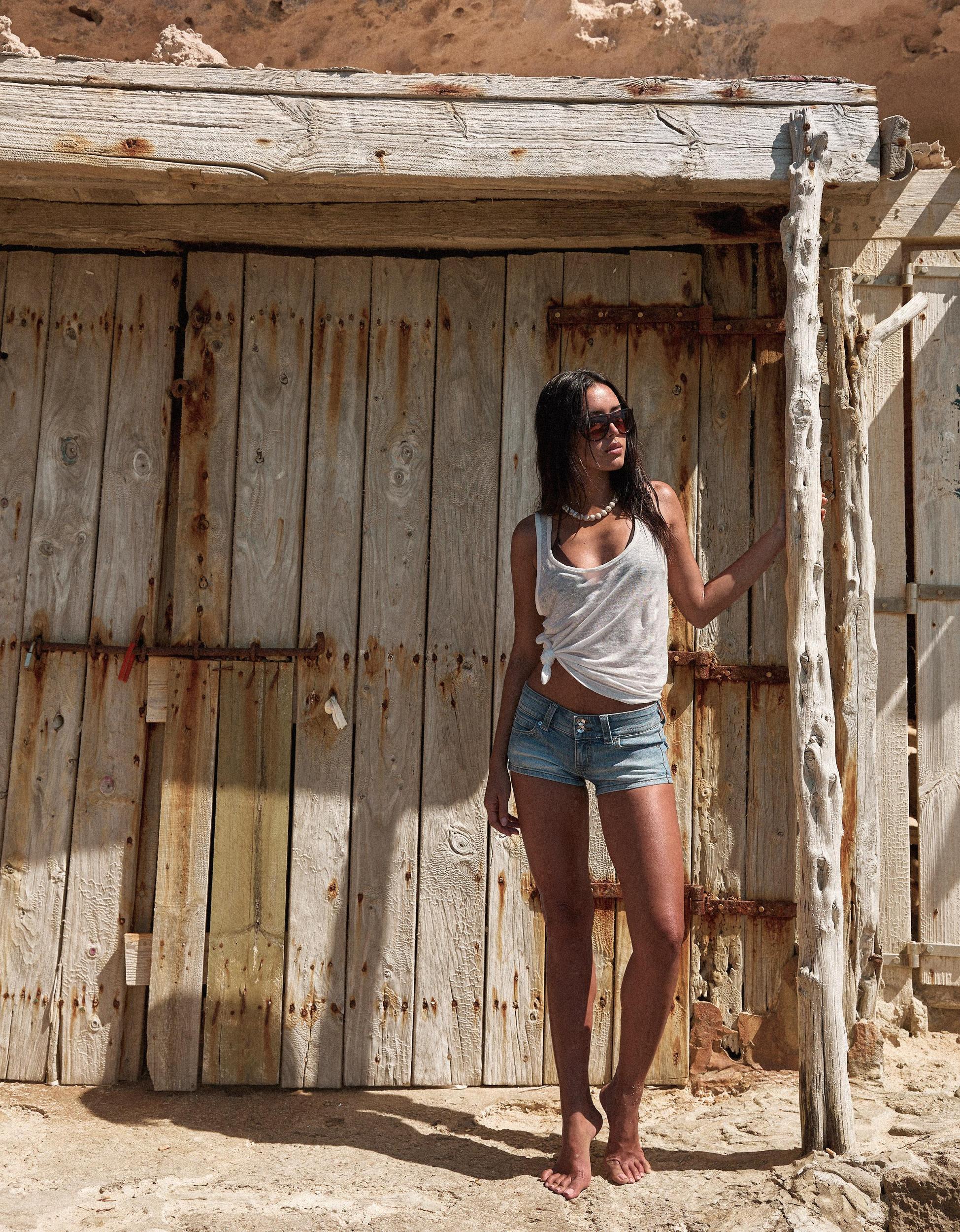 Mini denim shorts Product Image