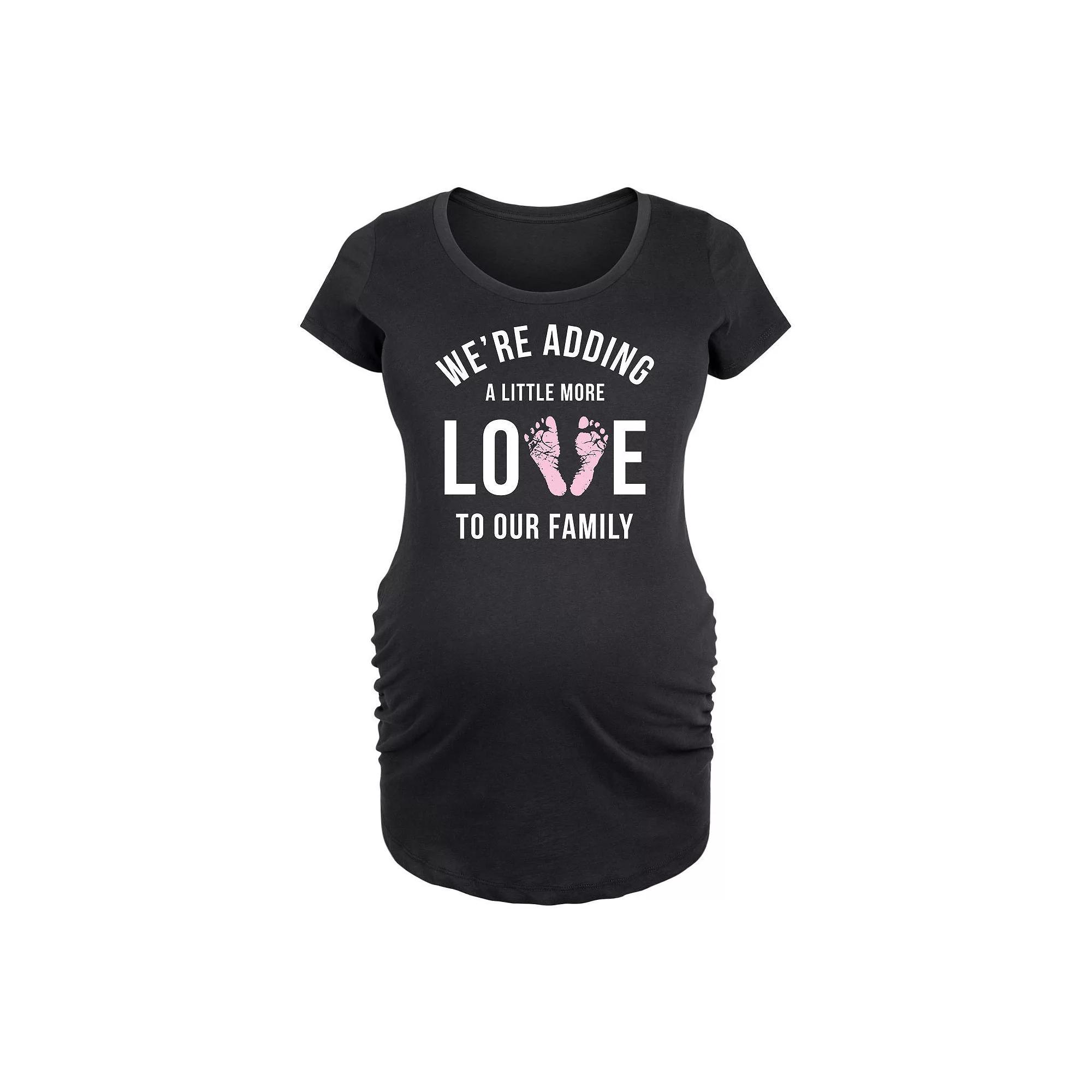 Maternity Adding More Love To Our Family Graphic Tee, Womens Product Image