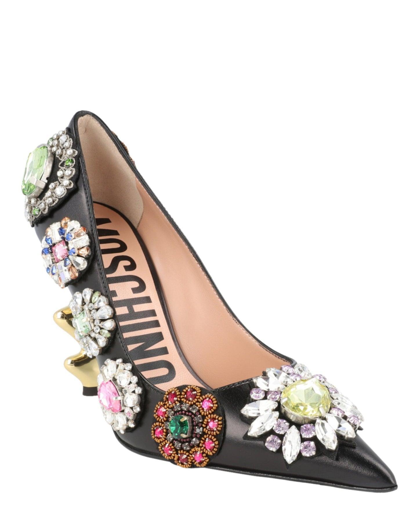 Moschino Bejeweled Scuplted-Heel Pumps Product Image