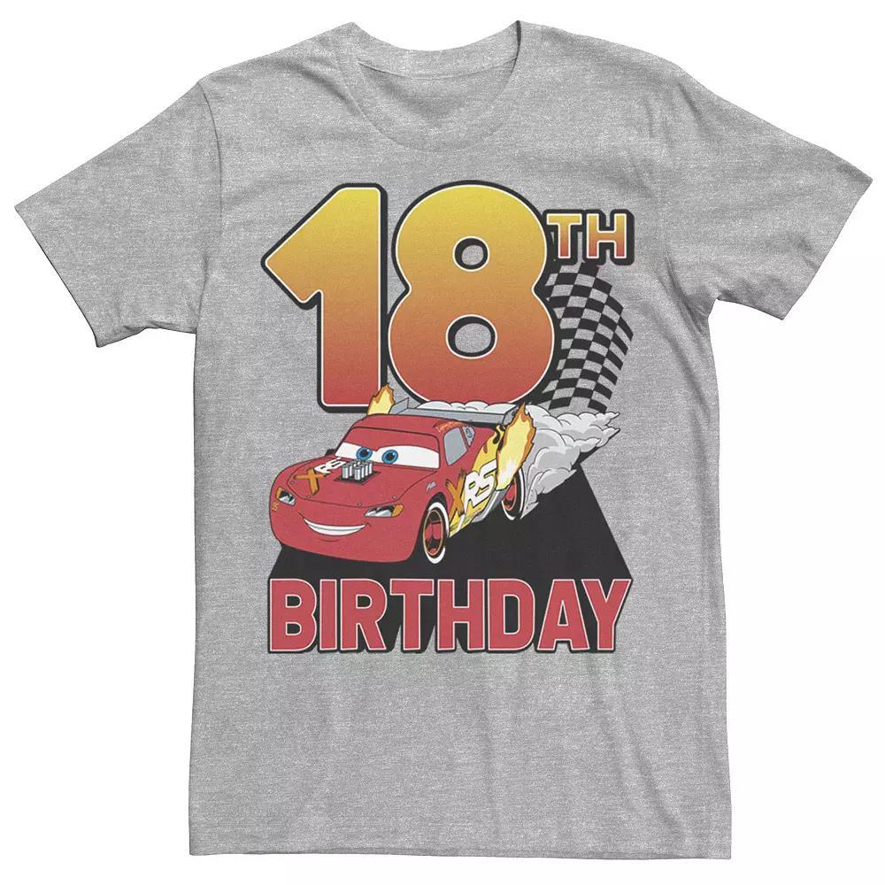 Disney / Pixar's Car Lightning McQueen Men's 18th Birthday Racer Tee, Size: XL, Athletic Grey Product Image