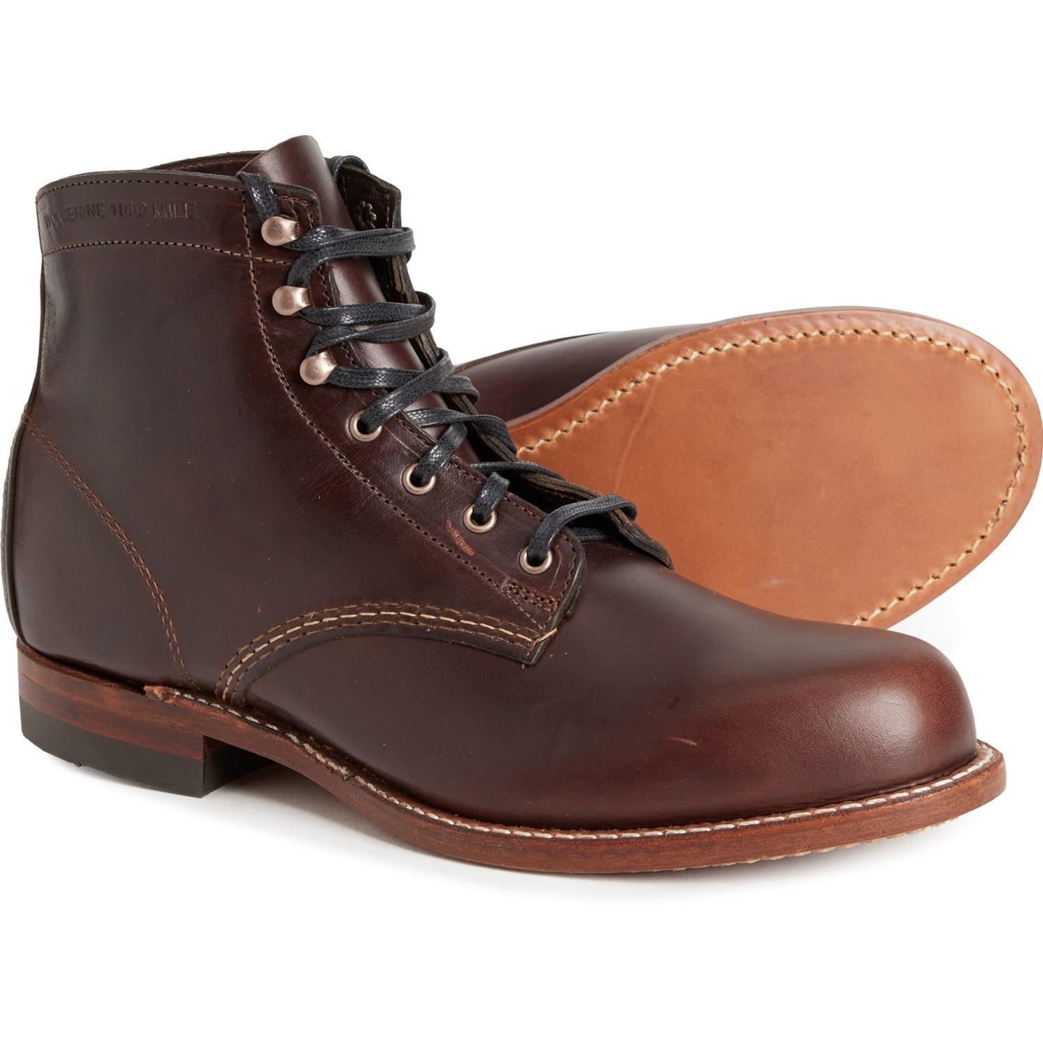 Wolverine 1000 Mile Plain-Toe Original Boots - Leather, Factory 2nds (For Men) Product Image
