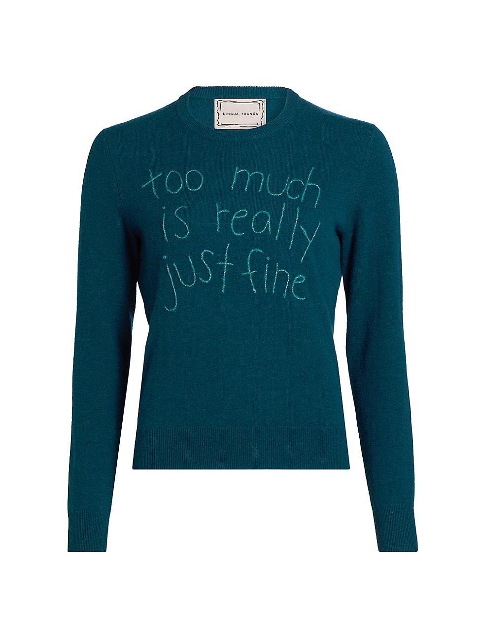Womens Too Much Is Really Just Fine Cashmere Crewneck Sweater Product Image
