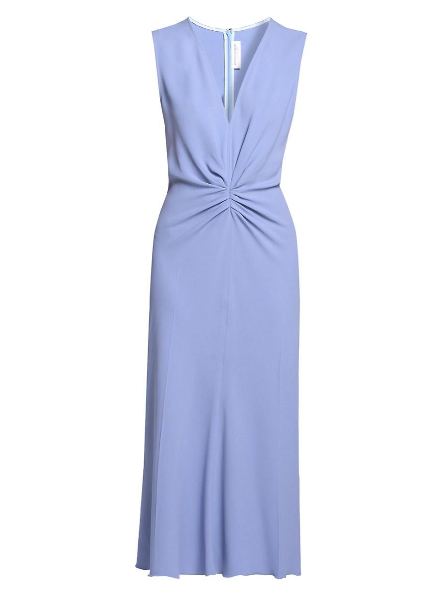 Womens Gathered Sleeveless Midi-Dress Product Image