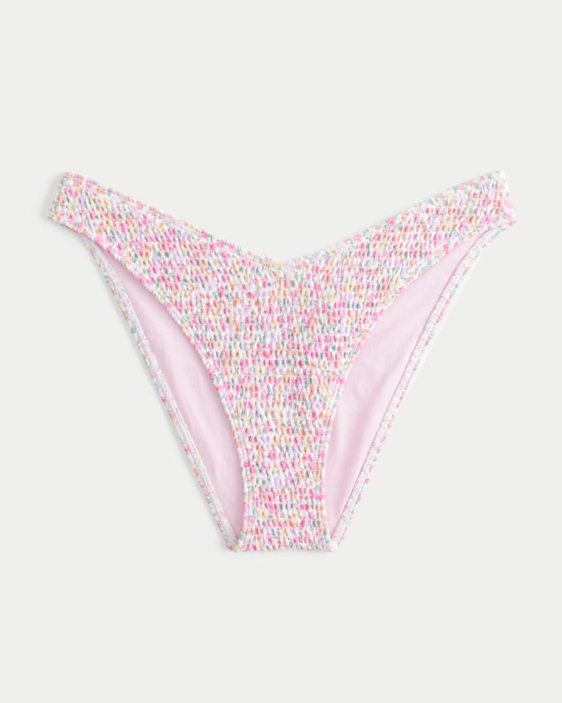 Smocked High-Leg Cheeky Bikini Bottom Product Image