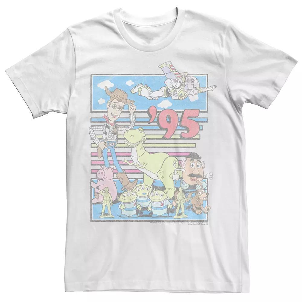 Disney / Pixar's Toy Story Men's 95 Retro Distressed Colorful Tee, Size: XL, White Product Image