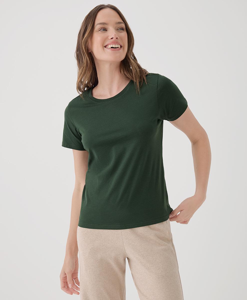 Women's Medium Grey Heather Softspun Crew Neck Tee 2XL Product Image