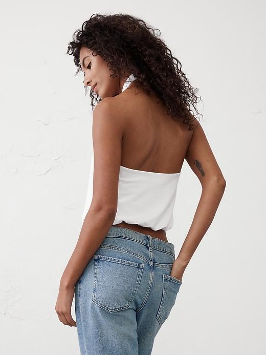 Twist-Neck Cropped Halter Top Product Image