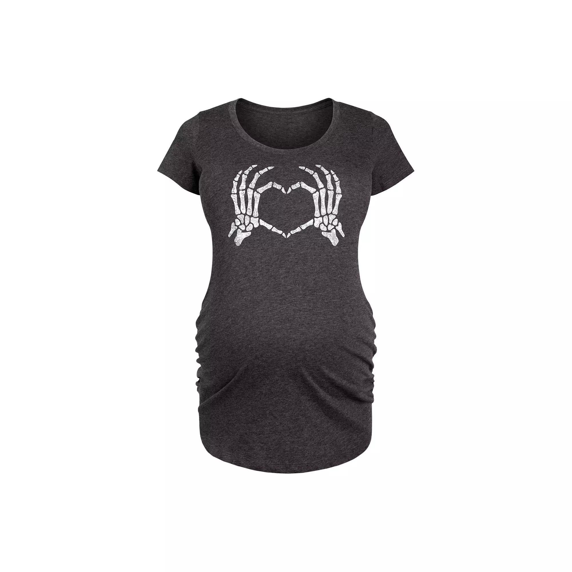 Maternity Cats Outta The Bag Graphic Tee, Womens Grey Dark Red Product Image