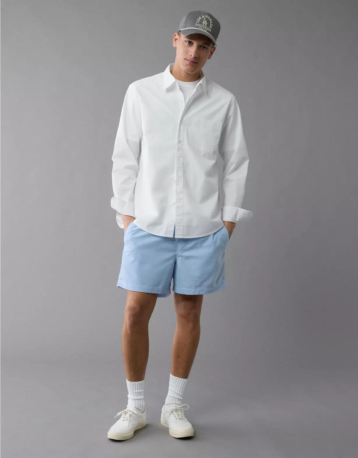 AE Everyday Poplin Button-Up Shirt Product Image