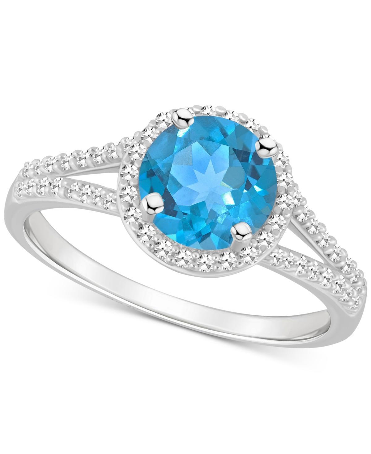 Celebration Gems Sterling Silver 7 mm Round Gemstone and 1/4 Carat T.W. Diamond Split Shank Ring, Women's, Size: 10, Red Product Image
