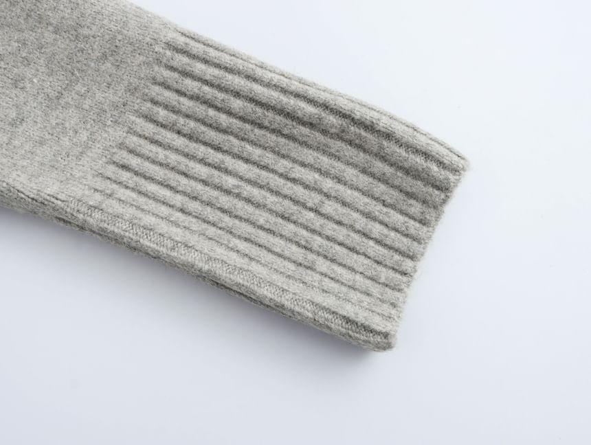 Plain Hooded Zip Cardigan Product Image