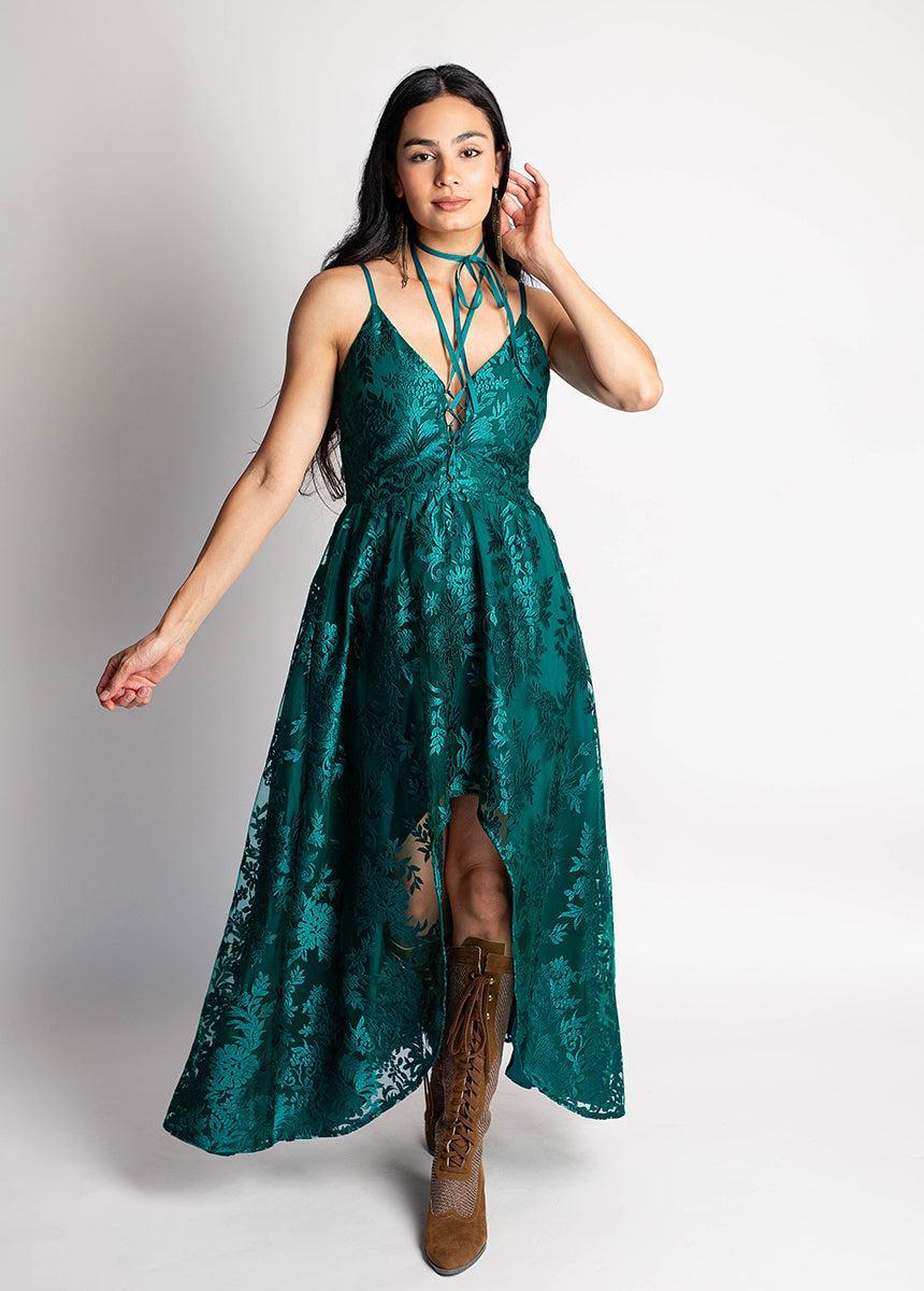 Holli Dress in Ocean Teal Female Product Image