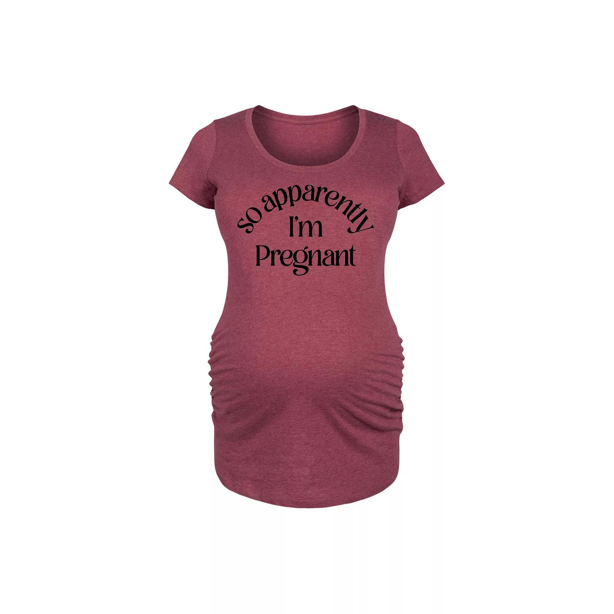 Maternity So Apparently Im Pregnant Graphic Tee, Womens Grey Dark Red Product Image