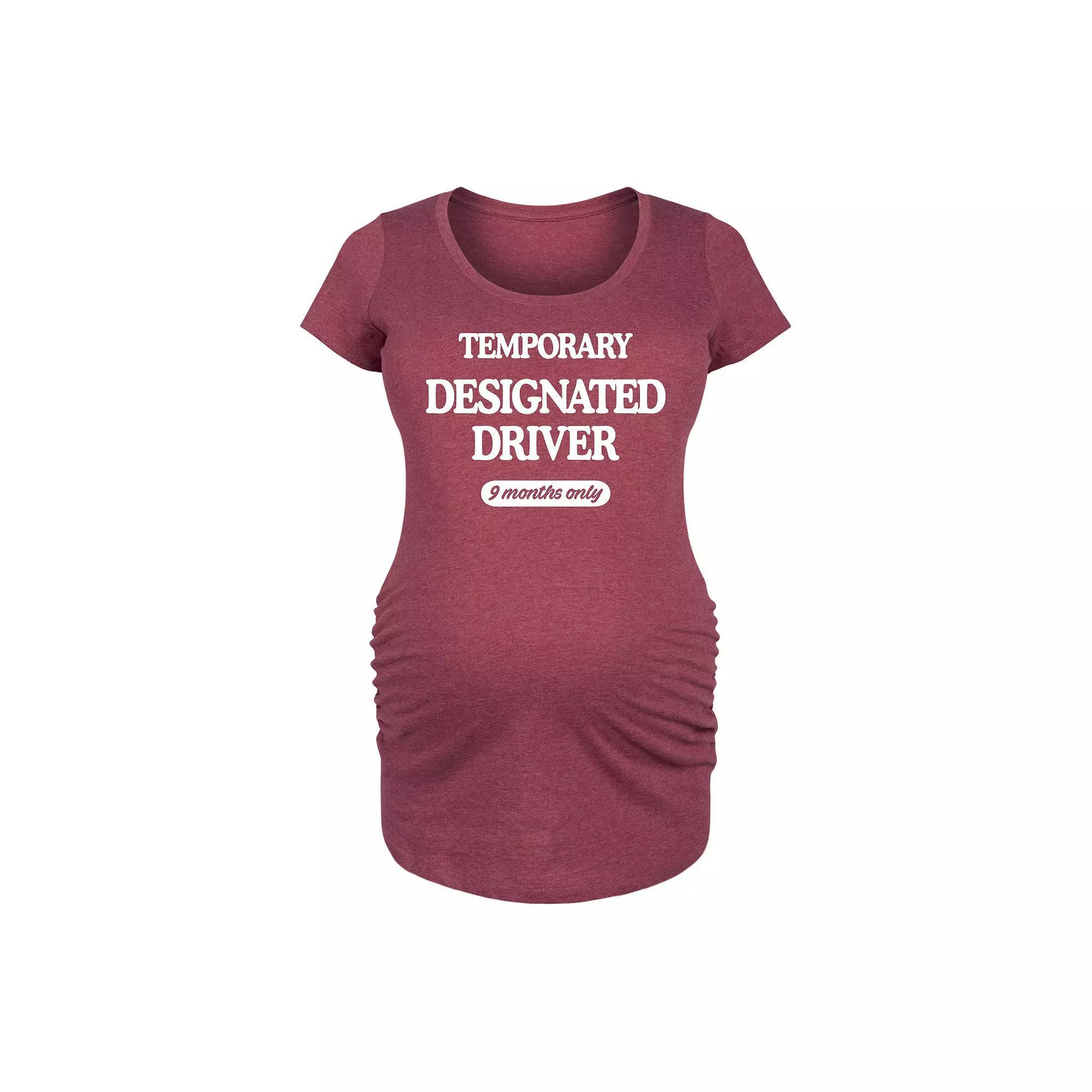 Maternity Temporary Designated Driver Graphic Tee, Womens Grey Dark Red Product Image