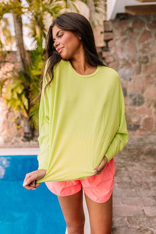 On Sunshine Time Top In Lime Punch Product Image