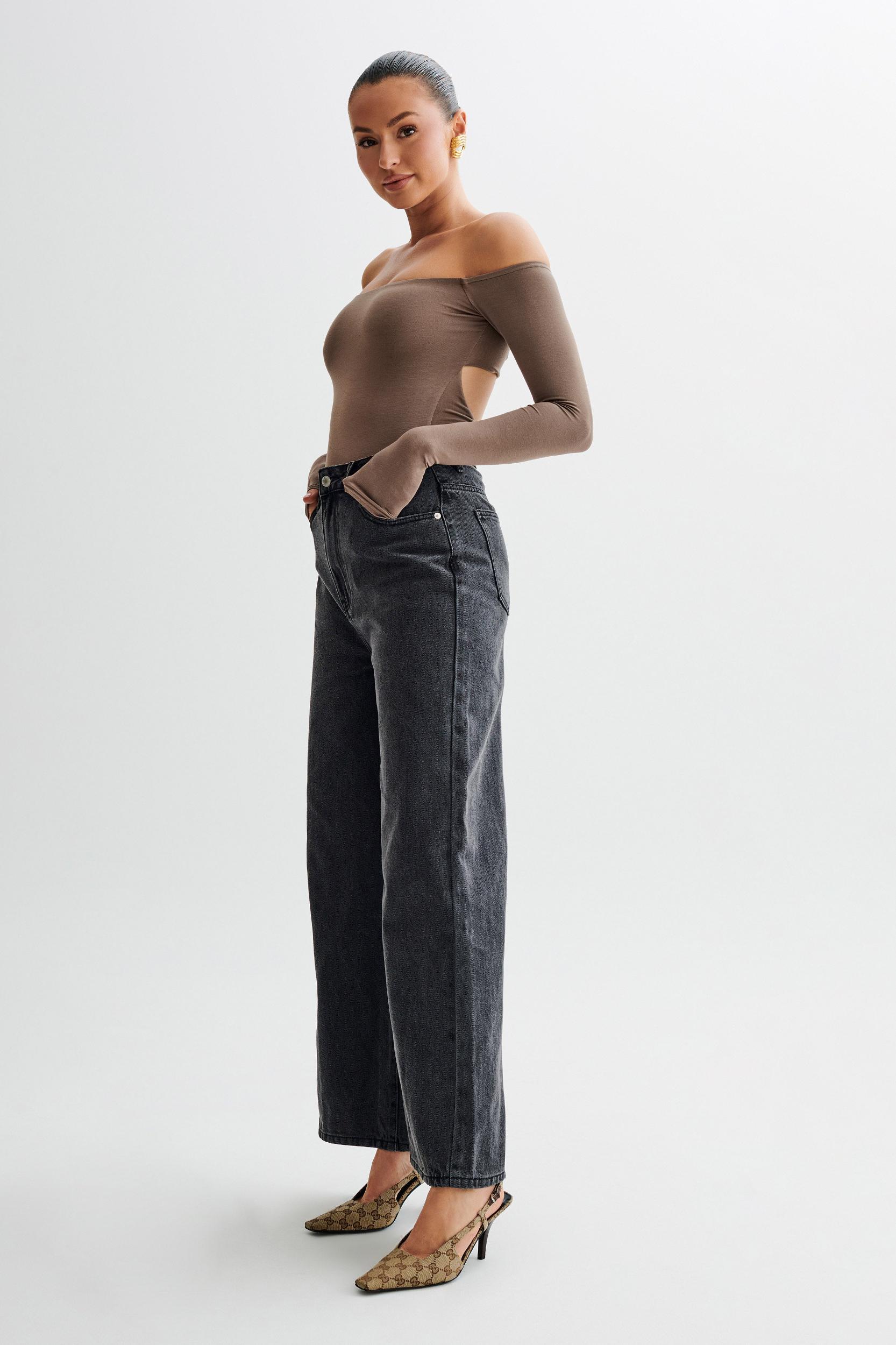 Peta Off Shoulder Modal Long Sleeve Bodysuit - Coco Product Image
