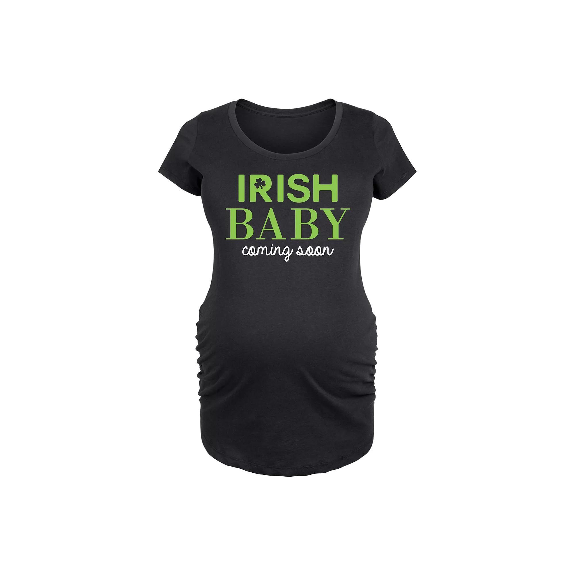 Maternity Shamrock Punch Out Graphic Tee, Women's, Size: XXL, Black Product Image