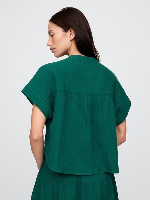 Crinkle Gauze Dolman Shirt Product Image