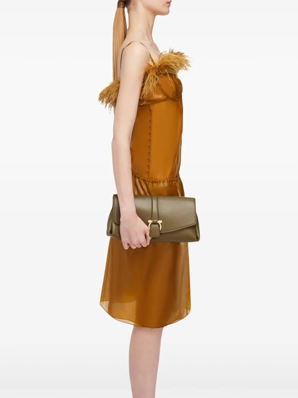FERRAGAMO Medium Front Flap Soulder Bag In Green Product Image