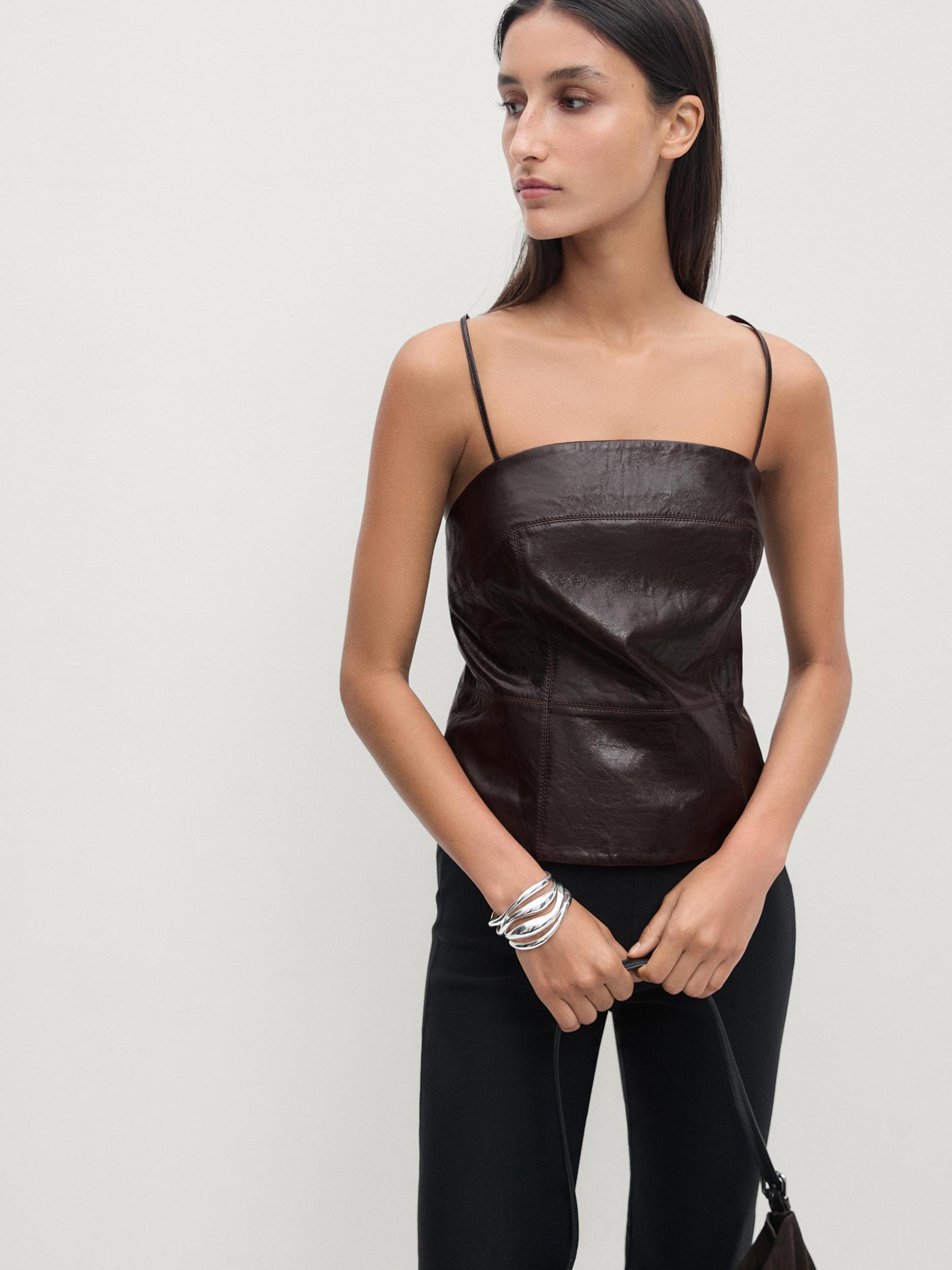 Strappy patent leather top Product Image