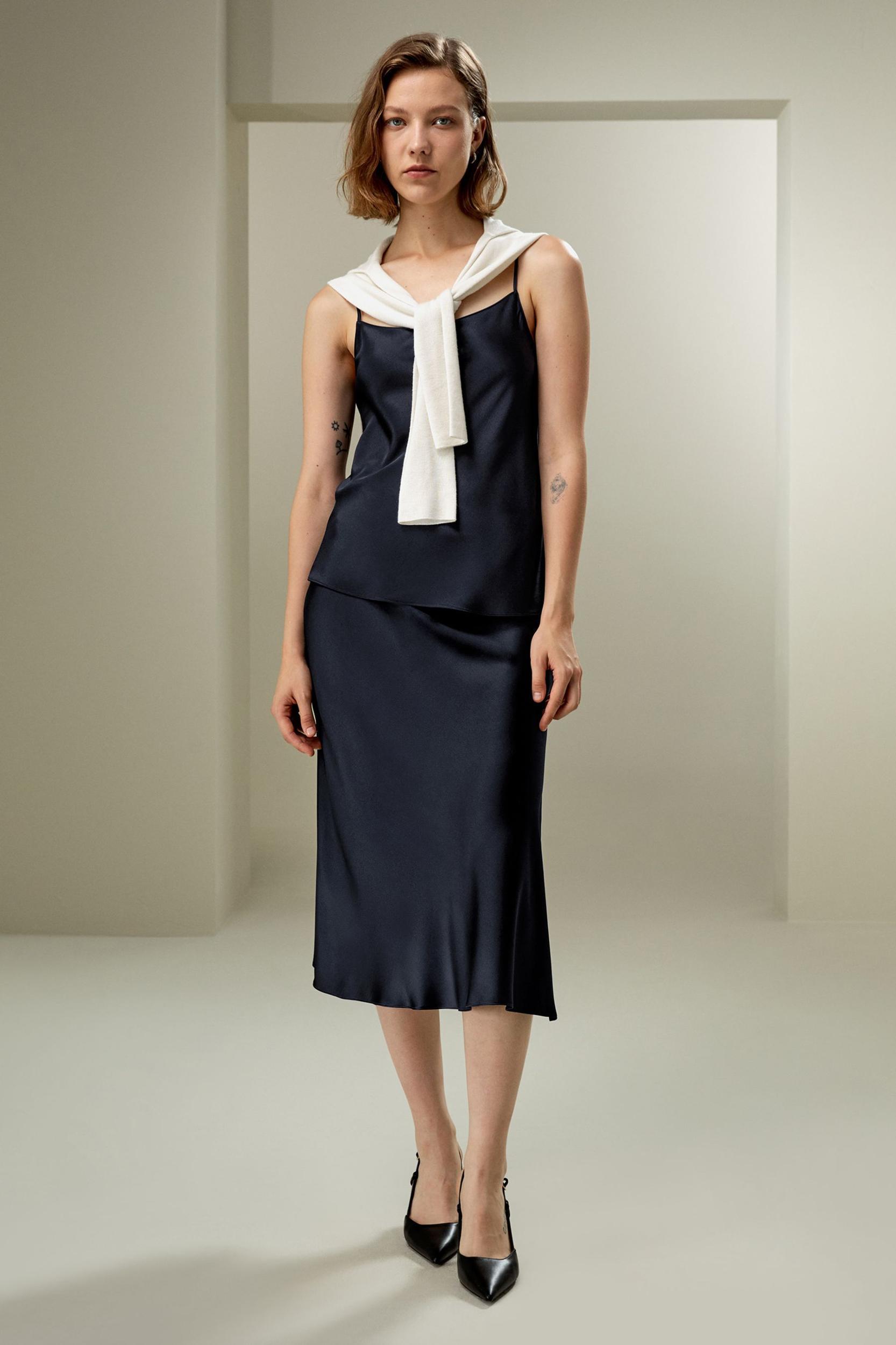 Double-Faced Silk Charmeuse Camisole Product Image