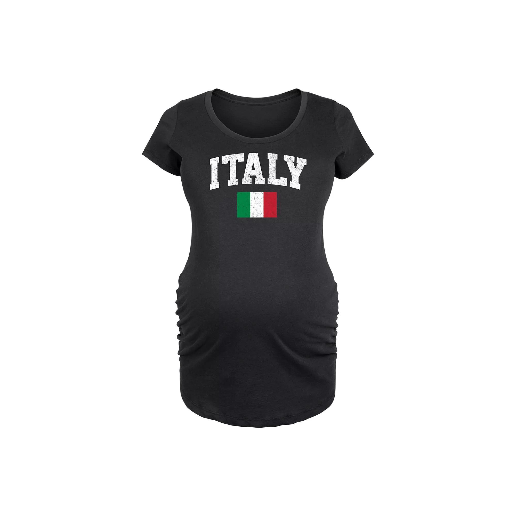 Maternity Italy Flag Graphic Tee, Womens Grey Gray Product Image