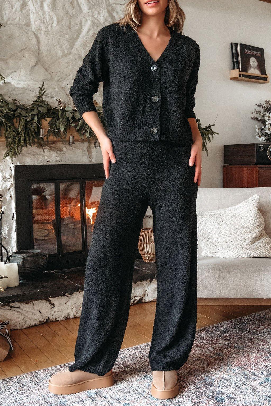 Black Sherpa Lounge Set Product Image