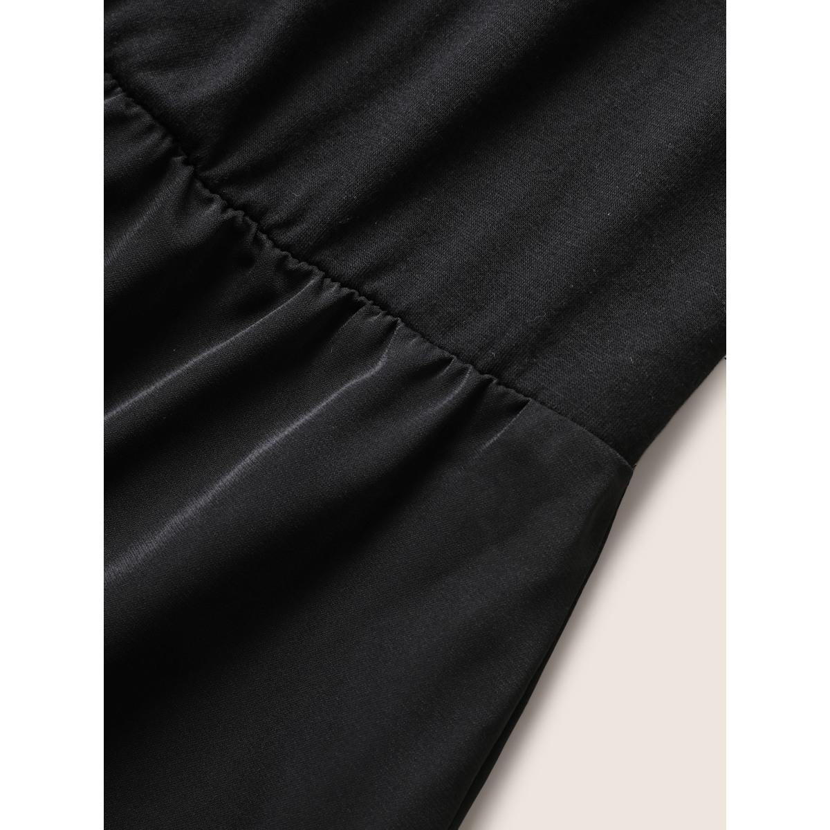 Plus Size Everywhere Dress - A-Line Monochromatic Dress Black Women Elegant Gathered Non Sleeveless Curvy BloomChic 18-20/2X Product Image