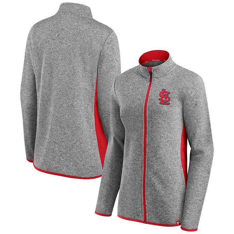 Womens Fanatics Branded Heathered Charcoal New York Mets Primary Logo Fleece Full-Zip Jacket Product Image