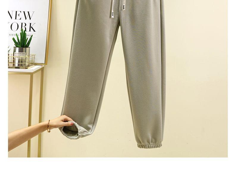 Drawstring Waist Plain Harem Sweatpants Product Image