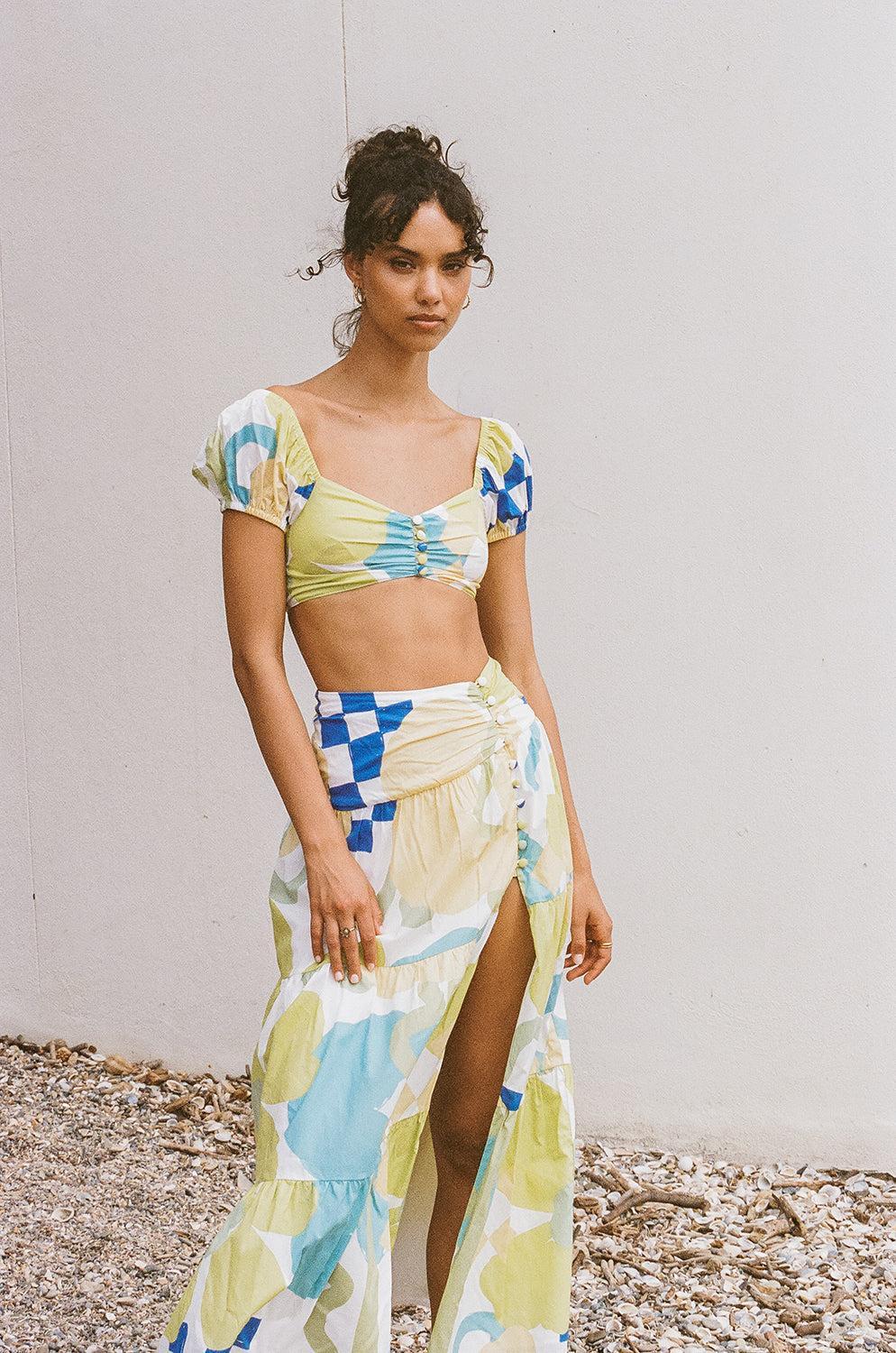 Bindi Top - Checker Floral Aliza Product Image