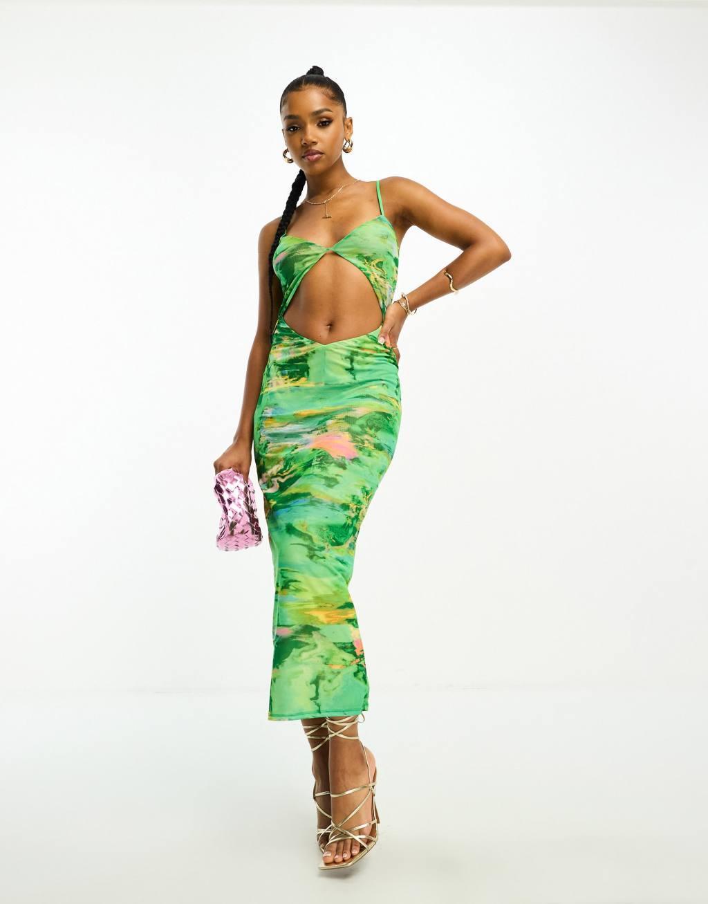 AFRM Keefa key hole midi dress Product Image